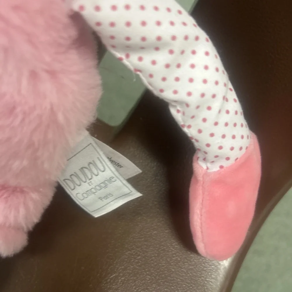 DOUDOU D&C  PARIS FRANCE PINK BUNNY RABBIT PLUSH 14